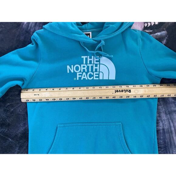 The North Face Sz M Teal LS Kangaroo Pocket Hoodie - Picture 8 of 10